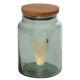 Storage Jar With Lid Jungle Zebra RAB616 890ml Φ10x14,5cm Green Espiel GREEN