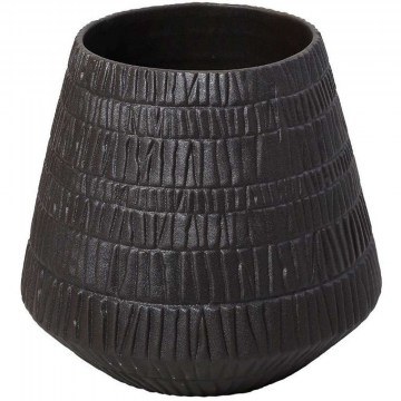 Decorative Vase Scratched NFU510 25x25x22,5cm Dark Brown Espiel