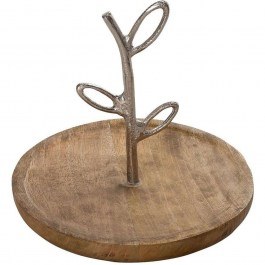Decorative Platter FRI102K2 20x20x17cm Brown-Silver Espiel SILVER-BROWN