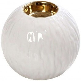 Base Tealight ROD251K6 8,5x8,5x7cm White-Gold Espiel WHITE-GOLD
