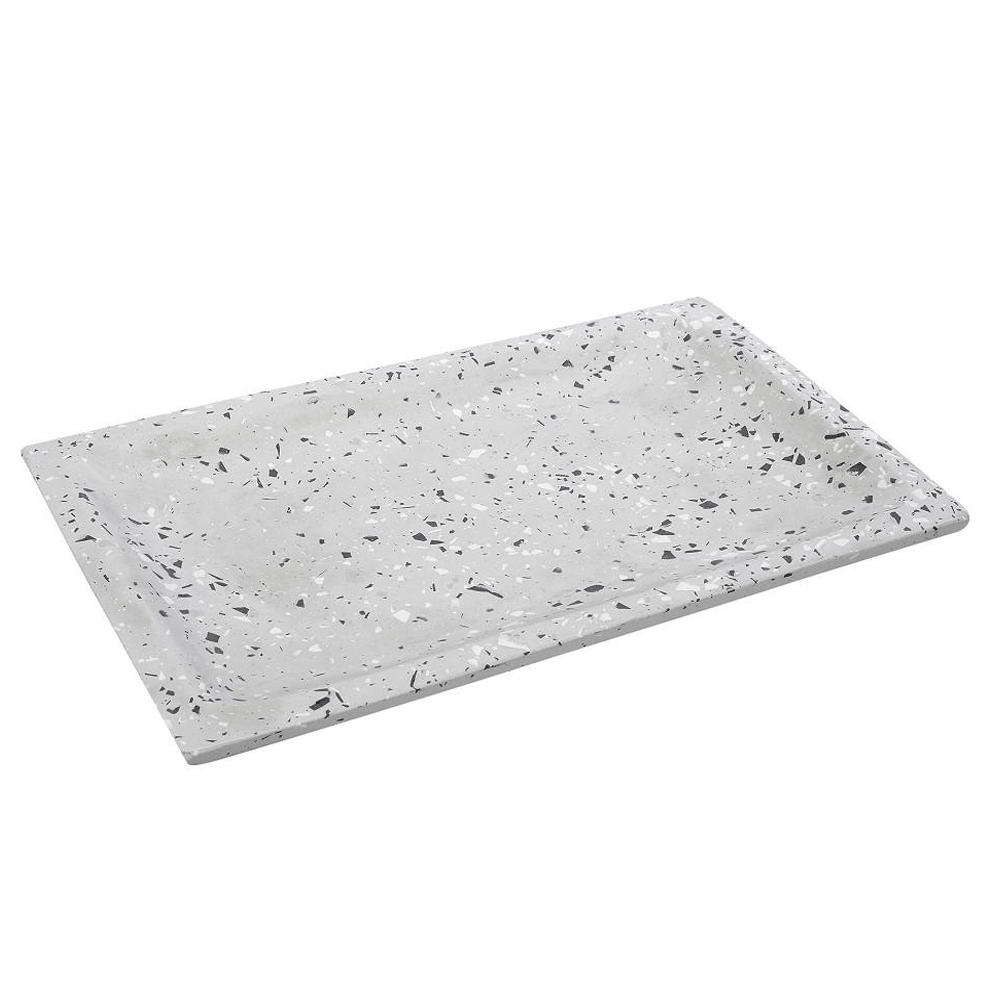 Διακοσμητική Πιατέλα Οθρογώνια TZG120 43x27x4cm Light Grey Espiel