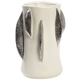 Βάζο Κεραμικό Φύλλα NIX107 17x15,7x22,5cm White-Silver Espiel WHITE-SILVER