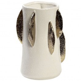 Βάζο Κεραμικό Φύλλα NIX114 17x15,7x22,5cm White-Gold Espiel WHITE-GOLD