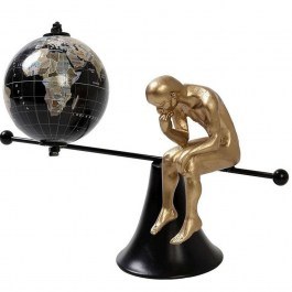 Decorative Male Figure With Globe GOR116 26,5x10x15,5cm Gold Espiel GOLD