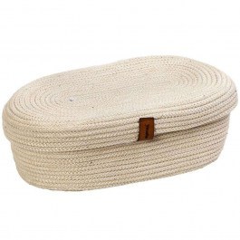 Storage Basket With Lid ROB154 30x23x12cm White Espiel WHITE