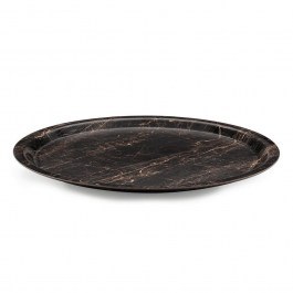 Serving Tray Round TFKAM38K25-1 38x38cm Black-Brown Espiel BLACK-BROWN