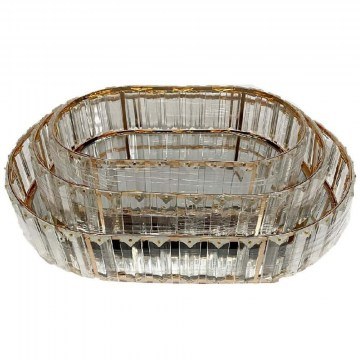 Decorative Trays (Set 3Pcs) DWOA1008 27x17/30x21x12cm Gold Espiel