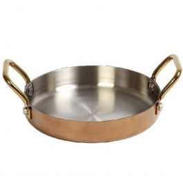 Saganaki Shiny FEV505 D14x3cm 370ml Copper-Silver Espiel SILVER-COPPER