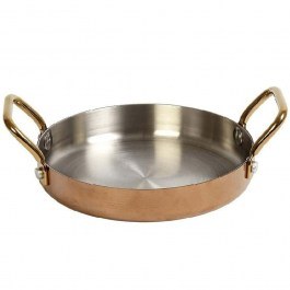 Saganaki Shiny FEV506 D16x3cm 500ml Copper-Silver Espiel SILVER-COPPER