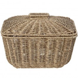 Storage Basket With Lid KOD140 30x22x23cm Beige Espiel BEIGE