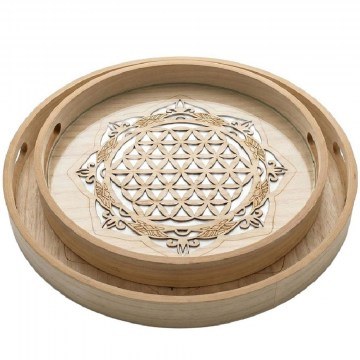 Decorative Trays (Set 2Pcs) DWDA1006 30x30x4,5/35x35x4,5cm Natural Espiel