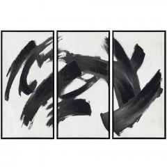 Canvas Painting (Set 3Pcs) YFA102 35x2,8x70cm White-Black Espiel