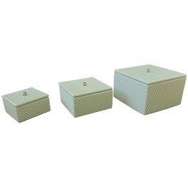 Storage Boxes (Set 3Pcs) NKL113 20x20x12/16x16x9/12x12x7cm Green Espiel GREEN