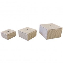 Storage Boxes (Set 3Pcs) NKL114 20x20x12/16x16x9/12x12x7cm Light Brown Espiel BROWN