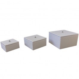 Storage Boxes (Set 3Pcs) NKL115 20x20x12/16x16x9/12x12x7cm Beige Espiel BEIGE
