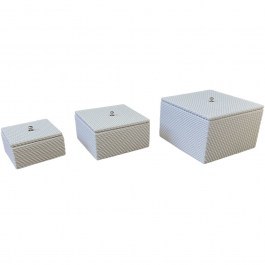 Storage Boxes (Set 3Pcs) NKL116 20x20x12/16x16x9/12x12x7cm White Espiel WHITE