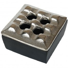 Windproof Ashtray ASR108 7,7x4,5cm Silver-Black Espiel SILVER-BLACK