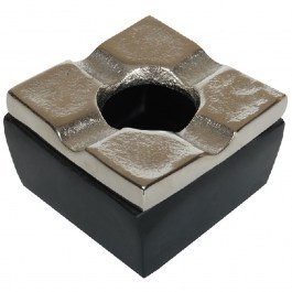 Windproof Ashtray ASR113 7,5x4,5cm Silver-Black Espiel SILVER-BLACK