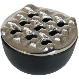 Windproof Ashtray ASR110 10x5,5cm Silver-Black Espiel SILVER-BLACK