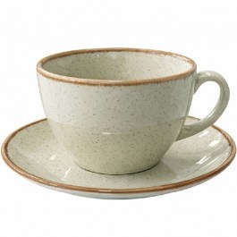 Cappuccino Cup With Saucer Essentials OWK102K6 14x7,5cm 220ml Reactive Green-Khaki Espiel GREEN