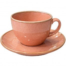 Cappuccino Cup With Saucer Essentials OWS102K6 14x7,5cm 220ml Reactive Pink Espiel PINK