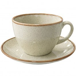 Cappuccino Cup With Saucer Essentials Jumbo OWK103K6 16x8cm 400ml Reactive Green-Khaki Espiel GREEN