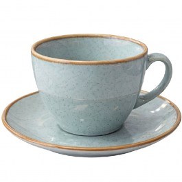Cappuccino Cup With Saucer Essentials Jumbo OWM103K6 16x8cm 400ml Reactive Blue-Ciel Espiel BLUE