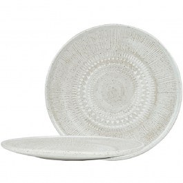 Shallow Plate Relief Aztec ZAT101K6 20,5x1,5cm White Espiel WHITE