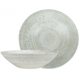 Deep Plate Relief Aztec ZAT107K2 23x6cm White Espiel WHITE