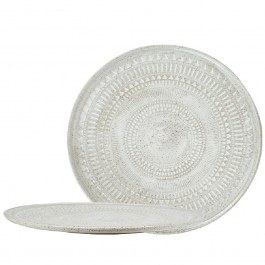 Shallow Plate Relief Aztec ZAT103K6 27,3x1,5cm White Espiel WHITE