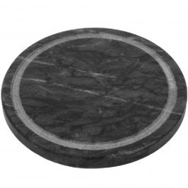 Serving Platter Marble FAV206N 25x1cm Black Espiel BLACK