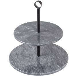 Two-Story Tray Marble FAV293 25x26cm Black Espiel BLACK