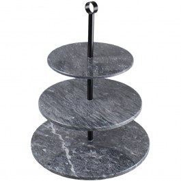 Three-Story Tray Marble FAV294 30x36cm Black Espiel BLACK