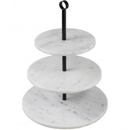 Three-Story Tray Marble FAV292 30x36cm White Espiel WHITE