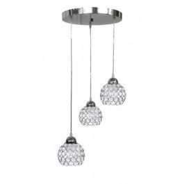 Φωτιστικό Οροφής Chris Pendel 01-0297 Ανισόπεδο 3/Ε27 Φ36x85cm Nickel Heronia NICKEL