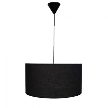 Ceiling Light 14-0132 1/Ε27 With Lampshade D40cm ΗΚ-03 Black Heronia