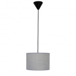 Ceiling Light 14-0139 1/Ε27 With Lampshade D20x100cm ΗΚ-04 Grey Heronia GREY