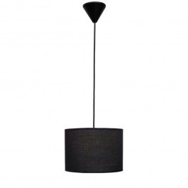 Ceiling Light 14-0140 1/Ε27 With Lampshade D20x100cm ΗΚ-03 Black Heronia BLACK