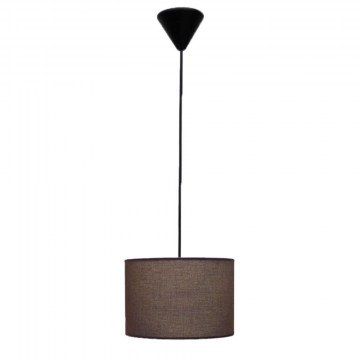Ceiling Light 14-0141 1/Ε27 With Lampshade D20x100cm ΗΚ-05 Brown Heronia