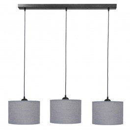 Ceiling Light - Rail 14-0155 3/Ε27 With Lampshad D20x85x95cm ΗΚ-04 Grey Heronia GREY