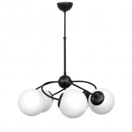 Ceiling Light Top 01-0310 With Glass Balls 5/Ε27 D55x65cm Black-White Heronia BLACK-WHITE