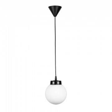 Ceiling Light GL-600 02-0309 With Glass Ball 1/Ε27 D15x85cm Black-White Heronia