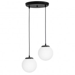 Ceiling Light GL-600 02-0317 With Uneven Ball 2/Ε27 D30x80cm Black-White Heronia BLACK-WHITE
