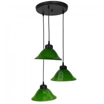 Ceiling Light 02-0359 Uneven 3/Ε27 D42x78cm Green Heronia