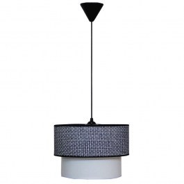 Φωτιστικό Οροφής 14-0267 1/Ε27 Φ30/25x95cm Αμπαζούρ Black-White Heronia BLACK-WHITE