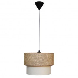 Φωτιστικό Οροφής 14-0280 1/Ε27 Φ30/25x95cm Αμπαζούρ Brown-Cream Heronia BROWN-CREAM
