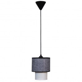 Ceiling Light 14-0268 1/Ε27 D16,5/10x95cm Lampshade Black-White Heronia BLACK-WHITE