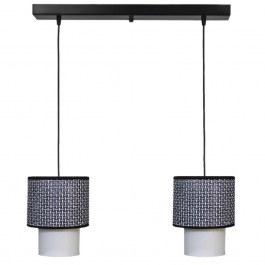 Φωτιστικό Οροφής - Ράγα 14-0273 2/Ε27 55x100cm Αμπαζούρ Φ16,5/10cm Black-White Heronia BLACK-WHITE