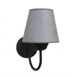 Wall Lamp - Sconce 01-0362 S-11/Ap Hat 1/E14 With Lampshade Dihala D14 20x14x24cm Black-Grey Heronia BLACK-GREY