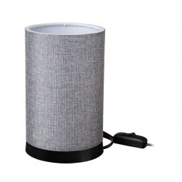 Table Lamp 14-0312 Tl-07/H-04 1/E27 D14x23,5cm Cylindrical Lampshade Grey-Black Heronia GREY-BLACK